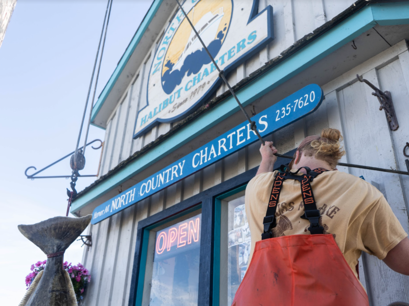 a person standing in front of a building